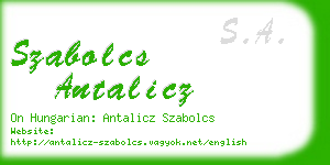 szabolcs antalicz business card